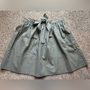 Kate Spade Green A-Line Mini Skirt with Tie Front